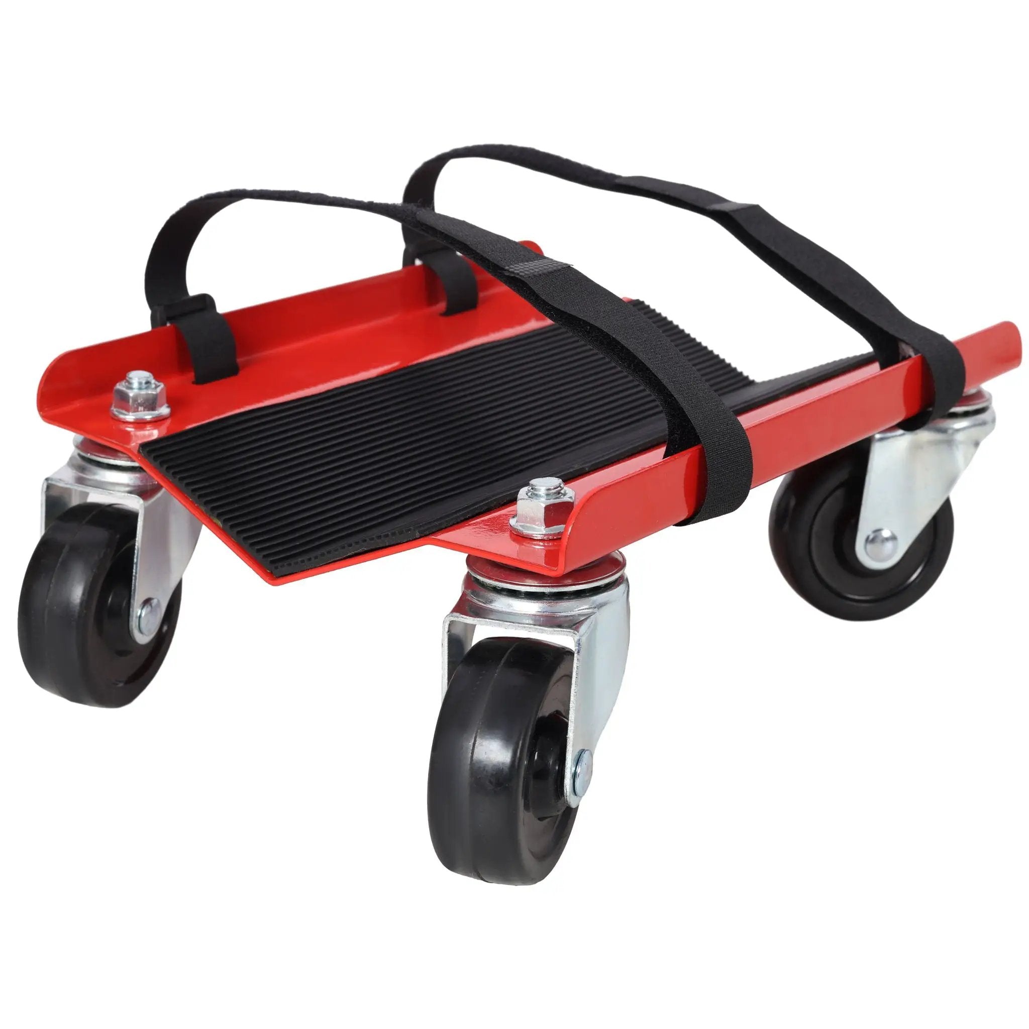 Heavy Duty Snowmobile Dolly V Slide With 2.5" Swivel Casters, Rubber Pad, 1500Lbs Capacity Steel - Red by HouseOfZazla