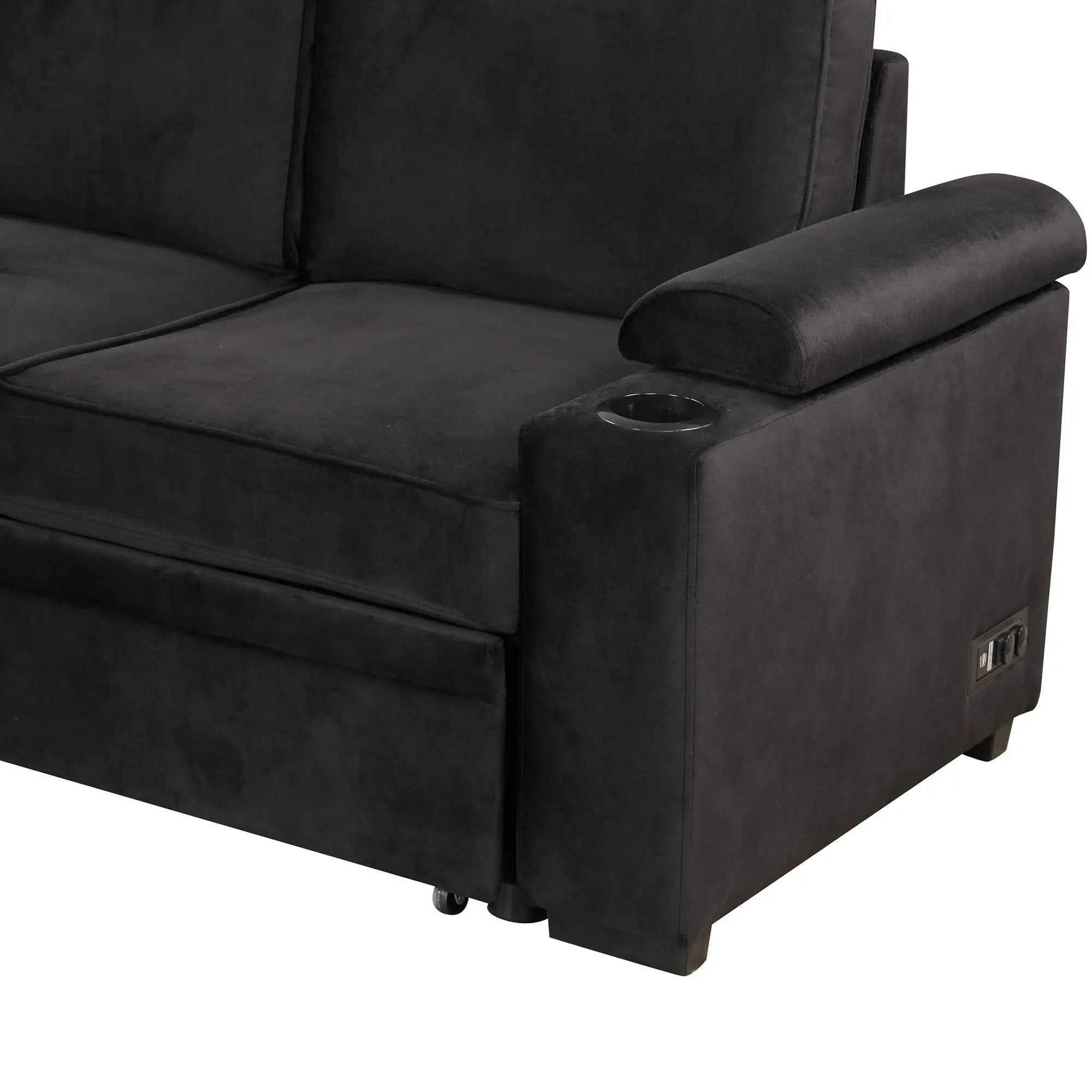 Sleeper Sofa Bed, 2 In 1 Pull Out Sofa Bed L Shape Couch With Storage Ottoman For Living Room, Bedroom Couch And Small Apartment by HouseOfZazla