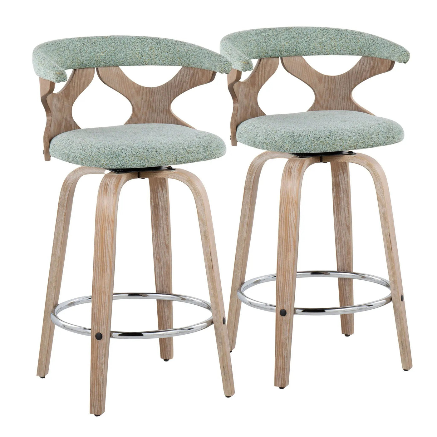 Gardenia - Mid Century Modern Fixed Height Counter Stool With Swivel (Set of 2) by HouseOfZazla
