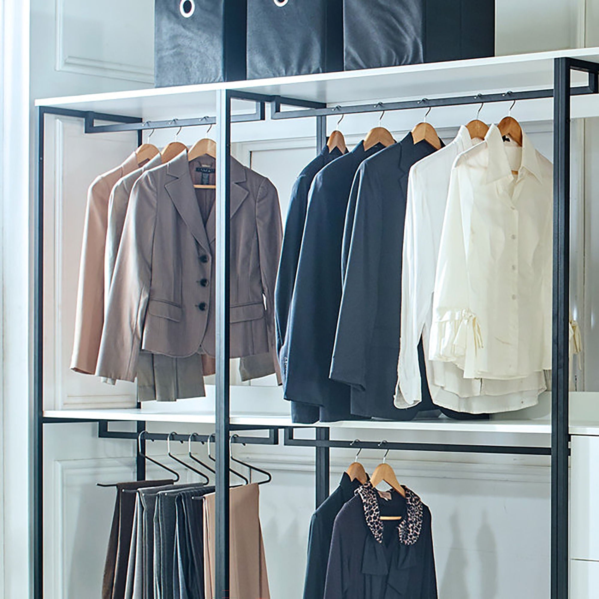 Fiona - Freestanding 4 Tower Walk-In Closet System - White by HouseOfZazla