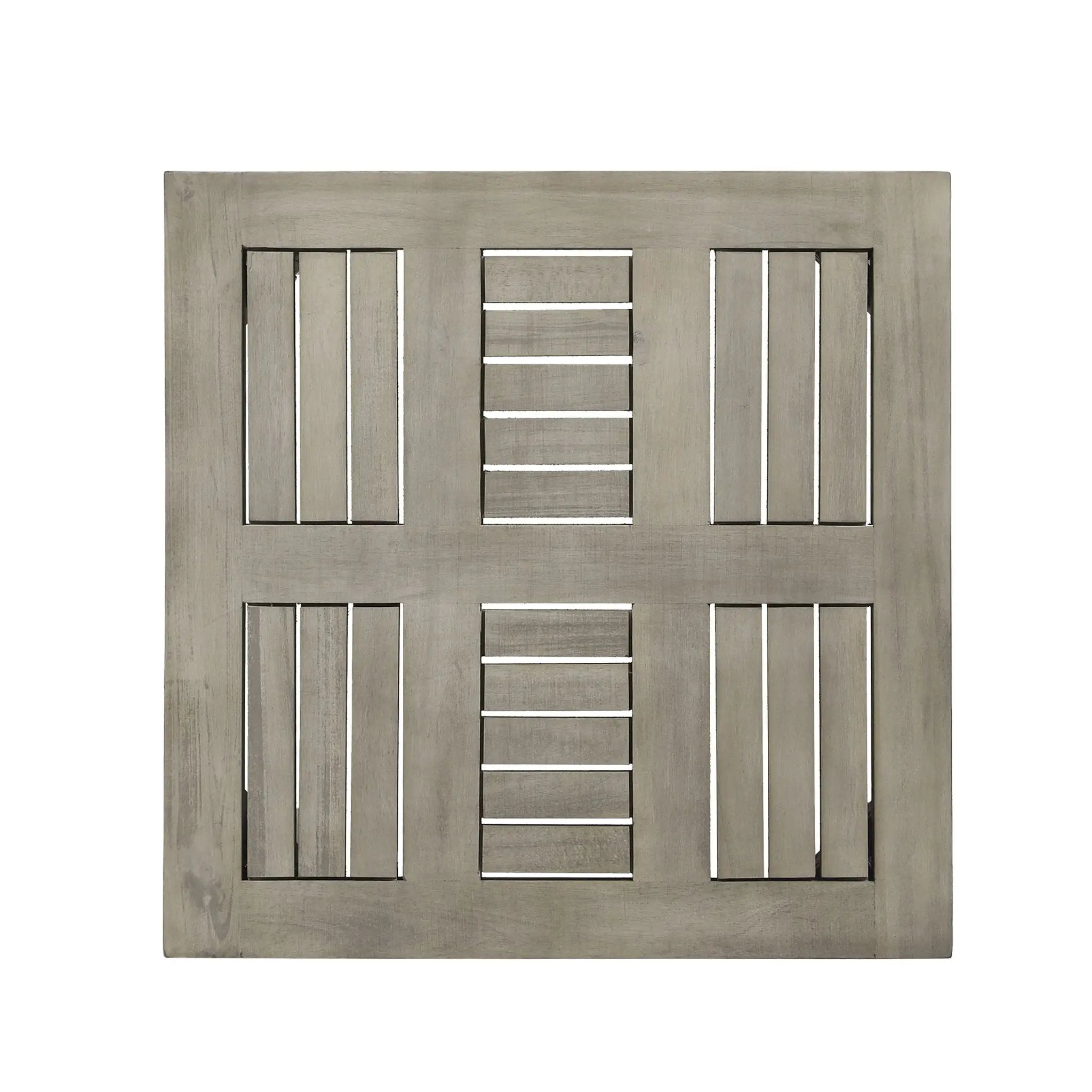 Dexterity Outdoor Square Side Table with Wood Frame - Gray by HouseOfZazla