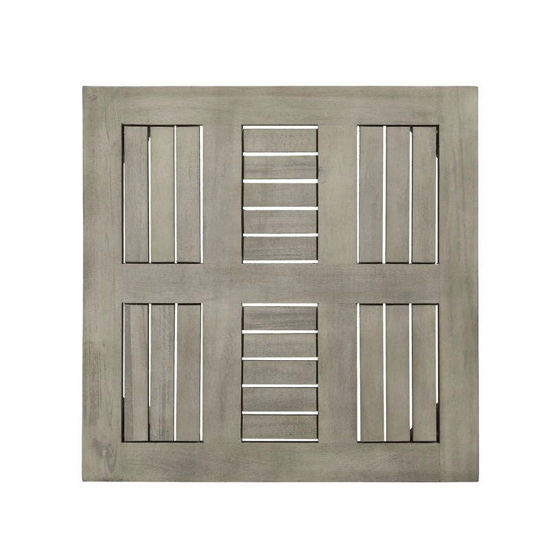 Dexterity Outdoor Square Side Table with Wood Frame - Gray by HouseOfZazla