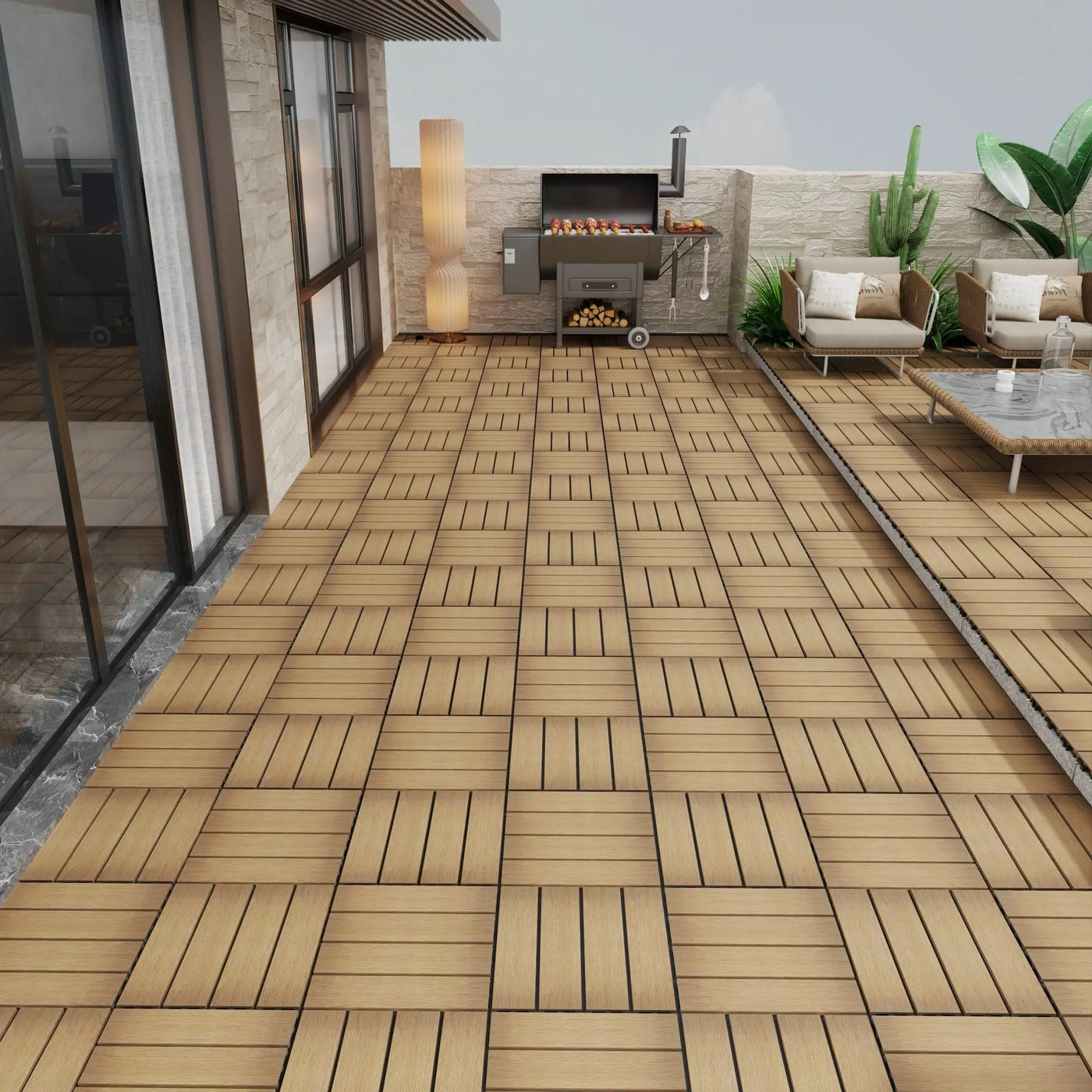 Patio Deck Tiles, Pack Of 22 by HouseOfZazla