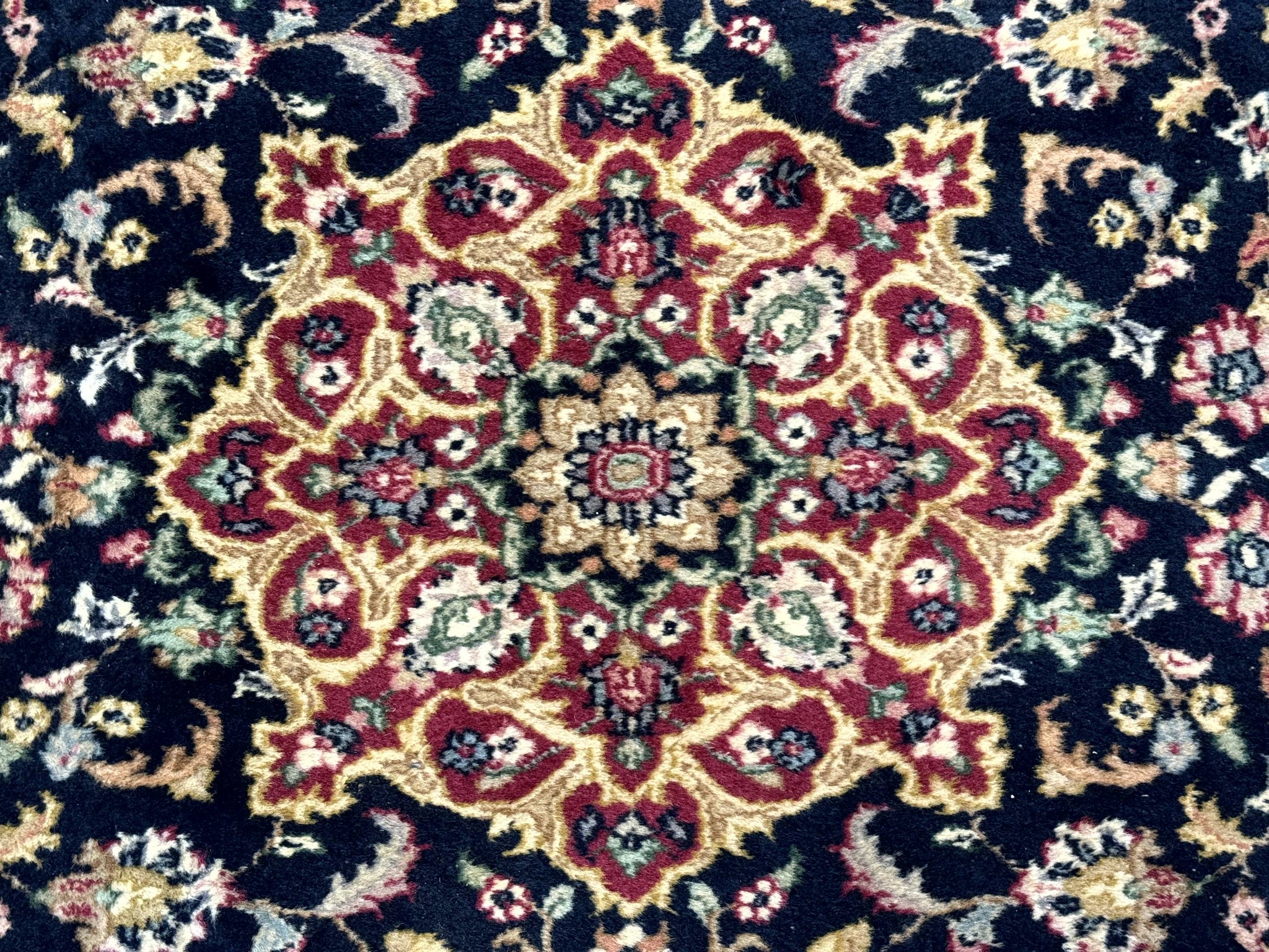Pak Persian Sarouk Rug 3x5, Navy Blue and Red by Jewel Rugs