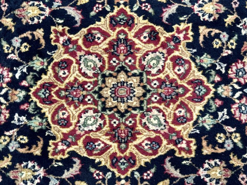 Pak Persian Sarouk Rug 3x5, Navy Blue and Red by Jewel Rugs