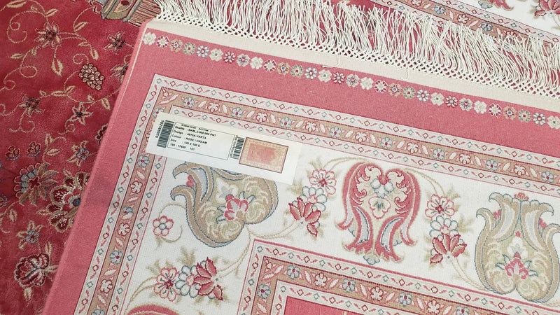 4 x 6 Silk Carpet Red, Traditional Oriental Rug 4x6, Flower Vase Columns, Turkish Rug New, High Quality, Bamboo Silk, Area Rug by Jewel Rugs