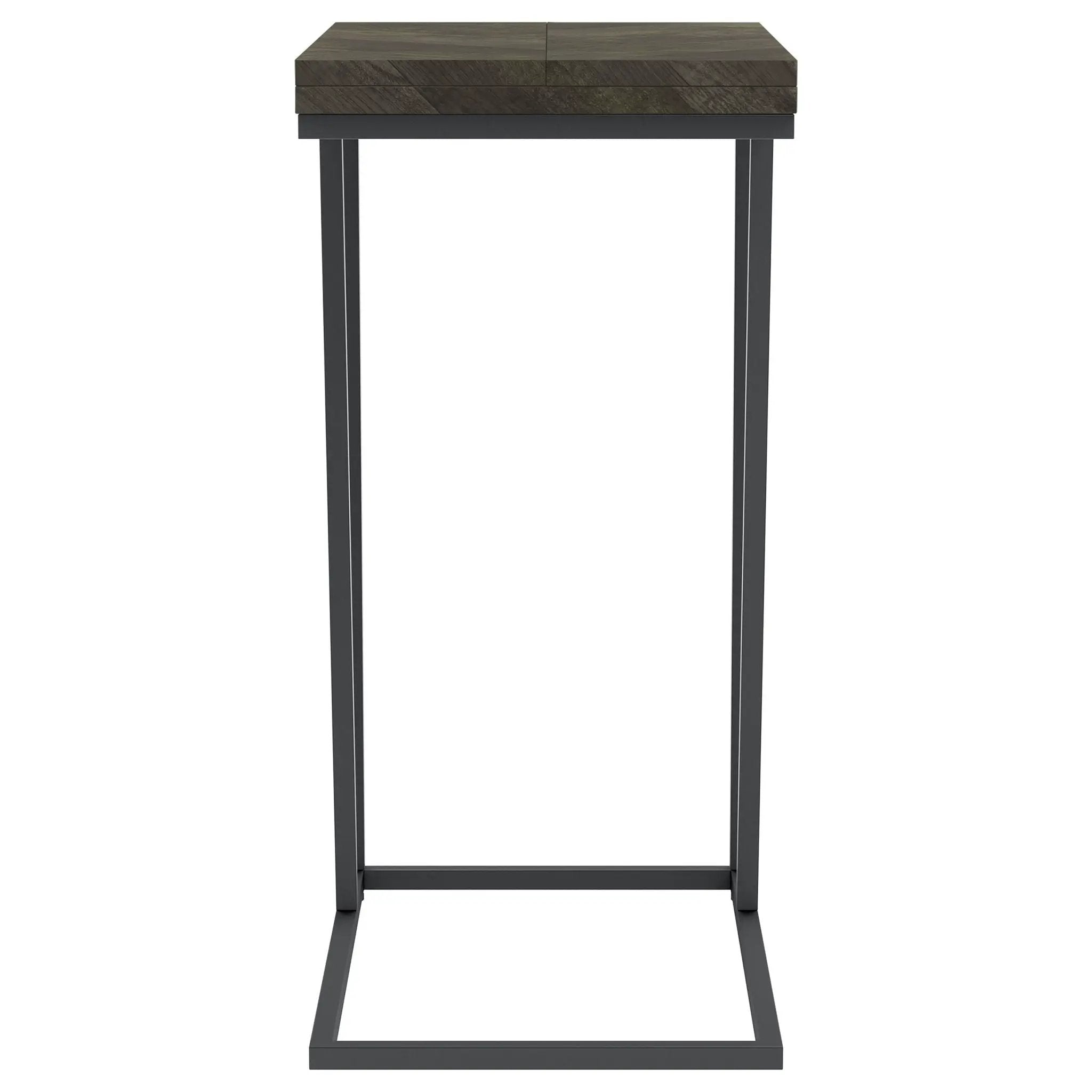 Carly Expandable Engineered Wood C-Shaped Side Table Grey by Unique Piece Furniture
