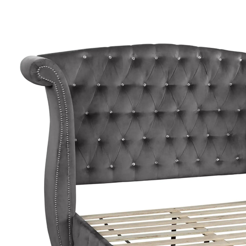 Sophia - Crystal Tufted Upholstered Bed by HouseOfZazla
