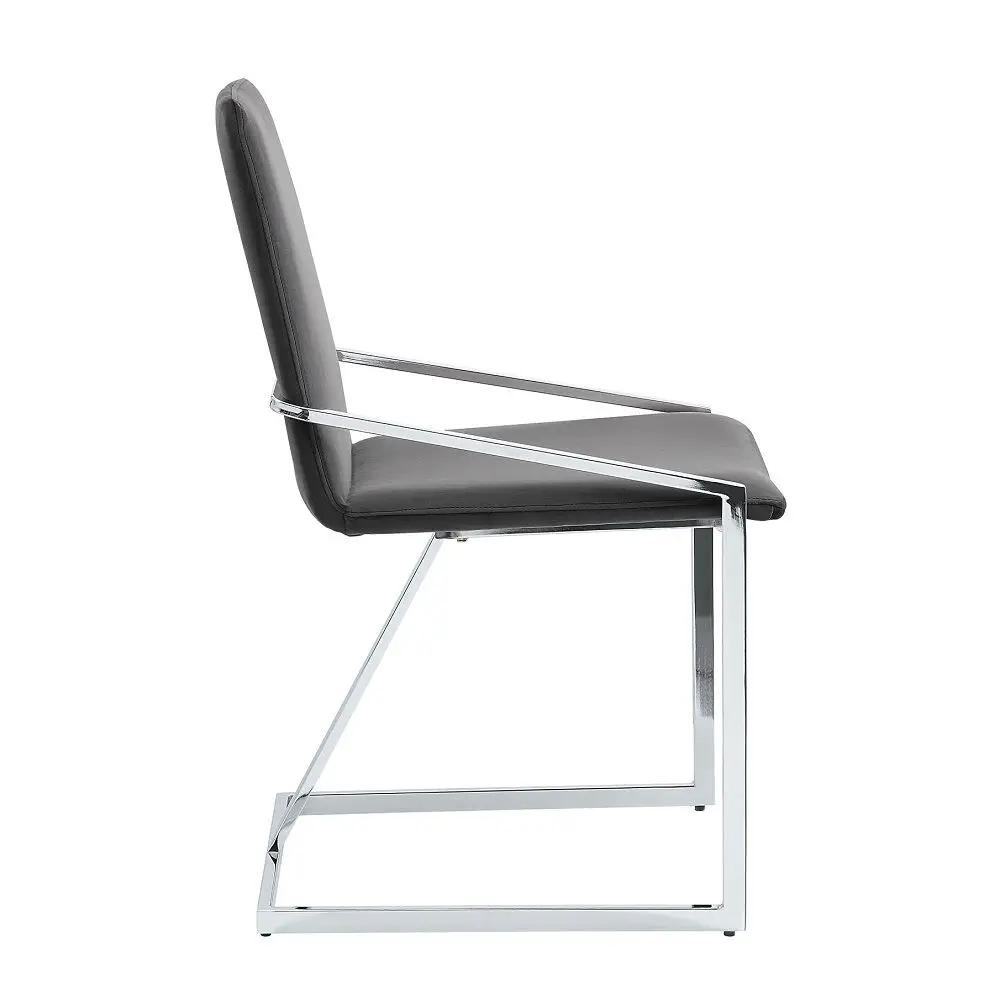 Zlatan - Side Chair (Set of 2) - Gray Velvet & Chrome by Unique Piece Furniture