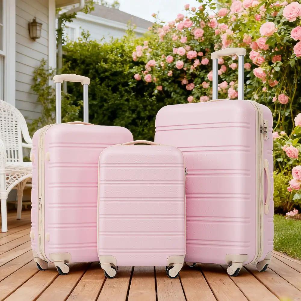 3 Piece Luggage Set Hardside Spinner Suitcase With Tsa Lock 20" 24" 28" by HouseOfZazla