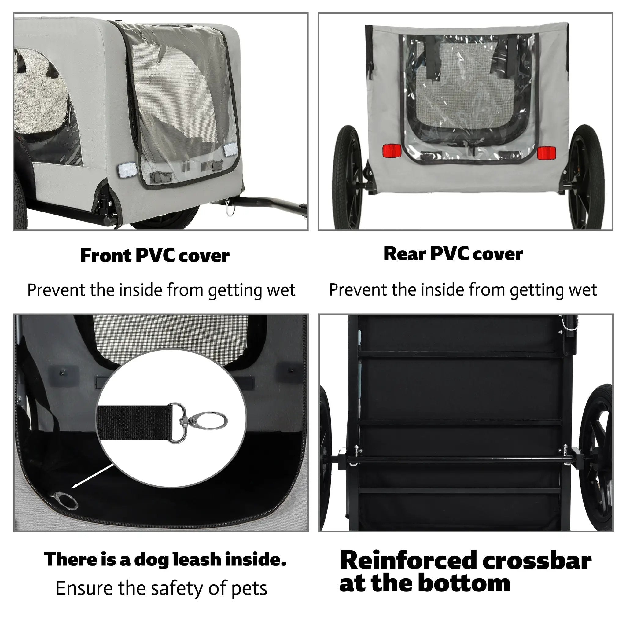 Outdoor Heavy Duty Collapsible Pet Bike Trailer with 16-Inch All-Terrain Wheels by HouseOfZazla