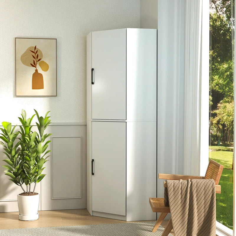 White Corner Kitchen Pantry Cabinet, photo 4 of 10