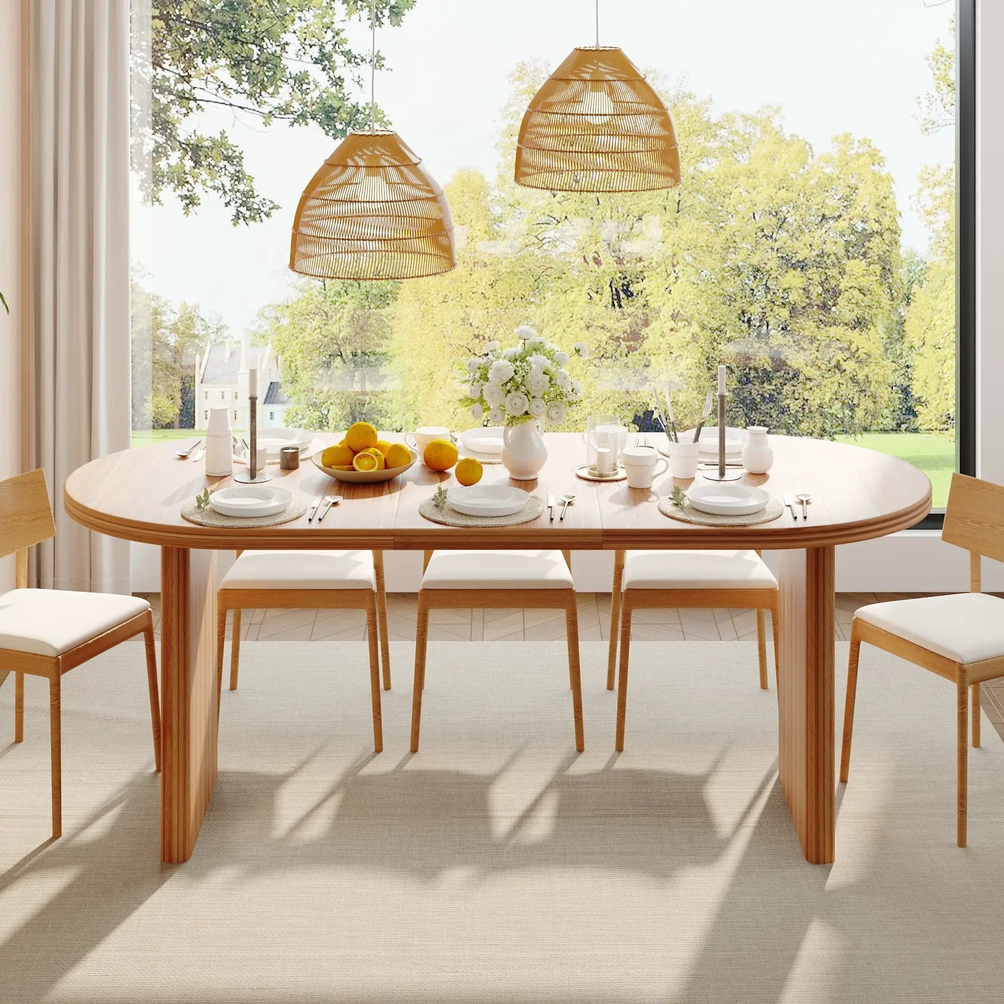 Modern Extendable Dining Table with Removable Extension Leaves by HouseOfZazla