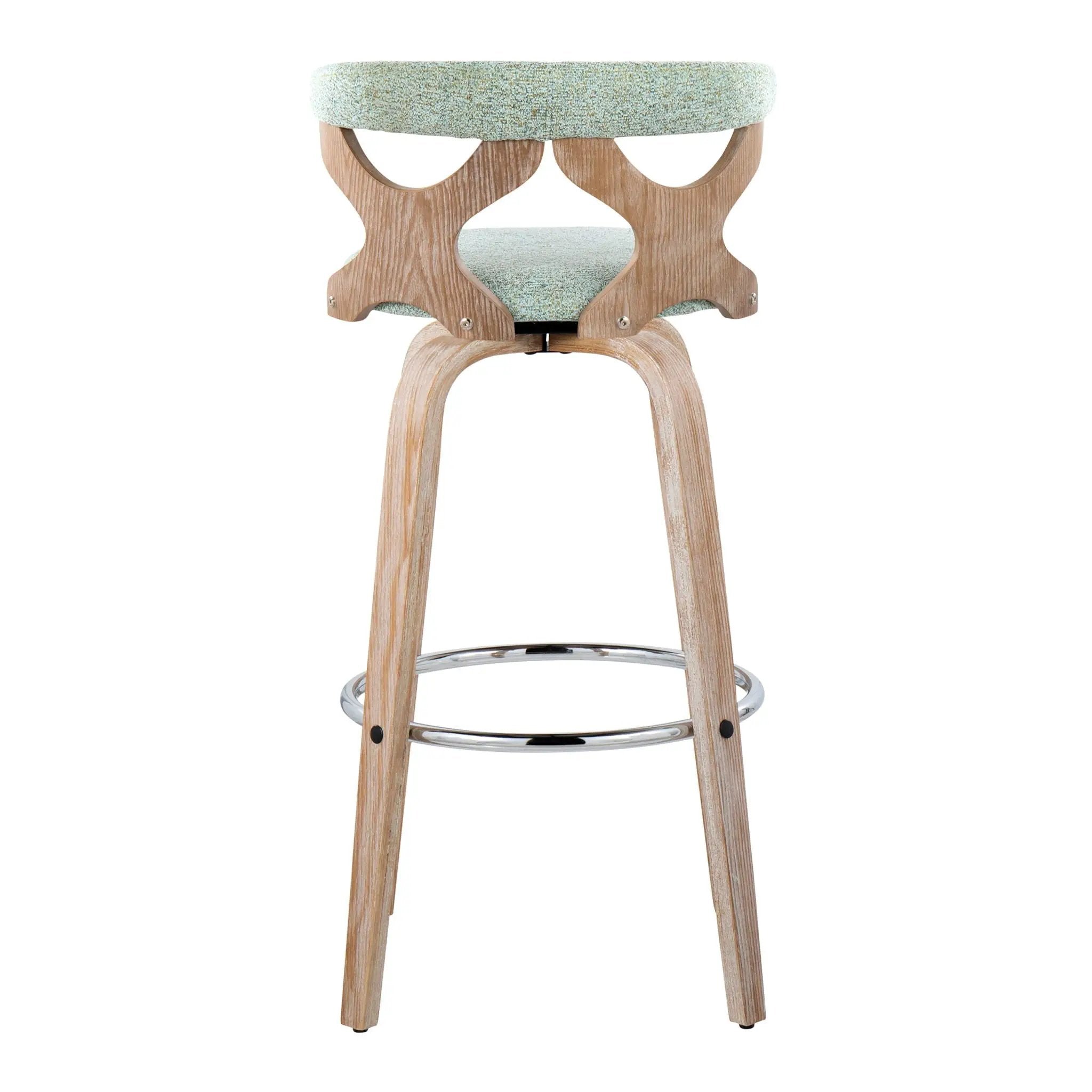 Gardenia - Contemporary Fixed Height Barstool With Swivel With Round Footrest (Set of 2) by Unique Piece Furniture