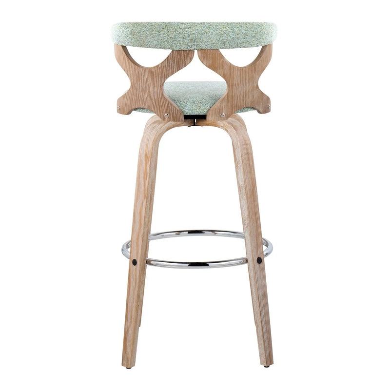 Gardenia - Contemporary Fixed Height Barstool With Swivel With Round Footrest (Set of 2) by HouseOfZazla