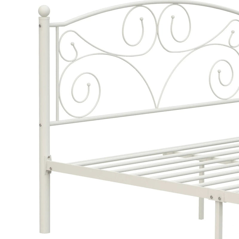 Unique Flower Sturdy System Metal Bed Frame With Headboard And Footboard by HouseOfZazla