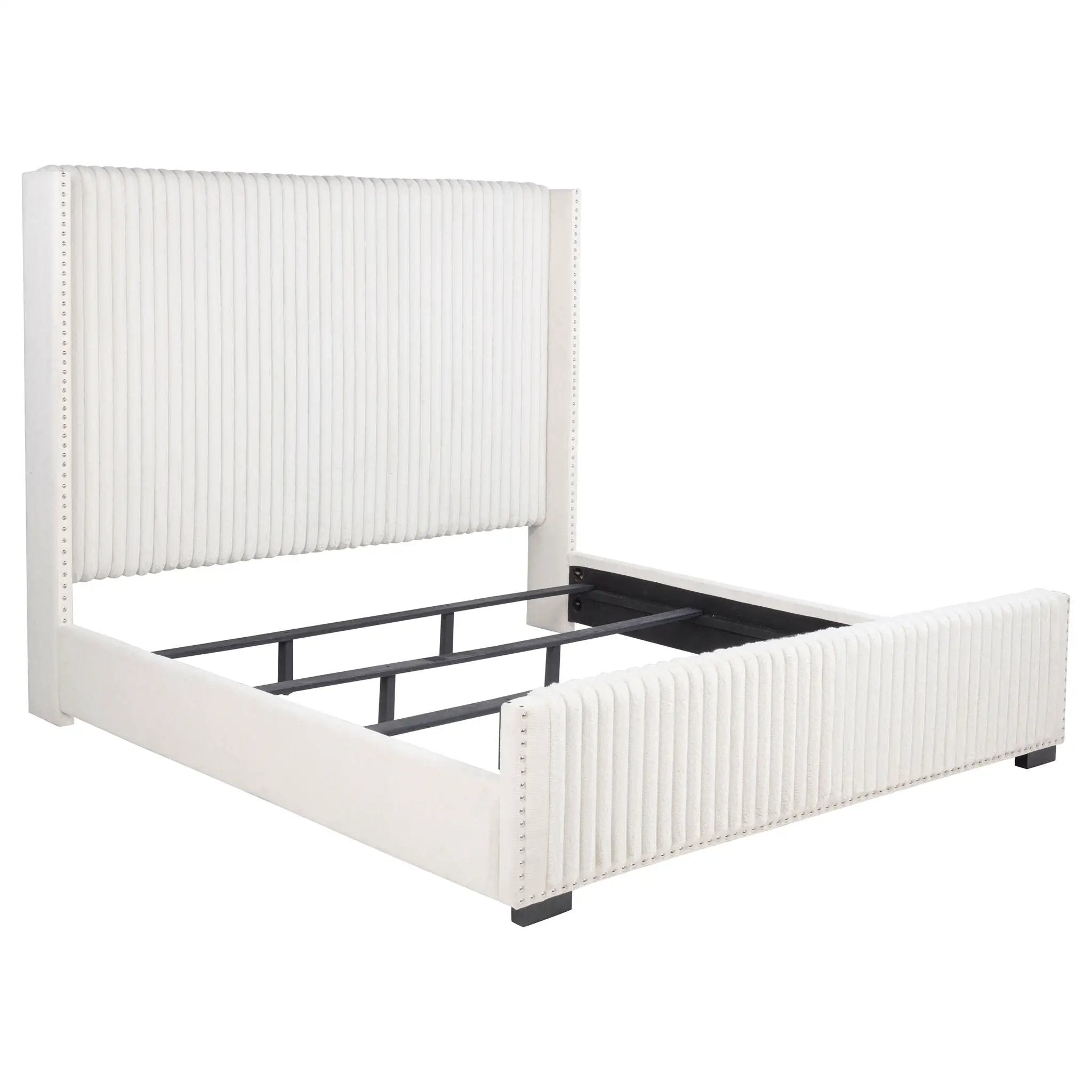 Natasha 65-inch Upholstered California King Bed Cream by Unique Piece Furniture