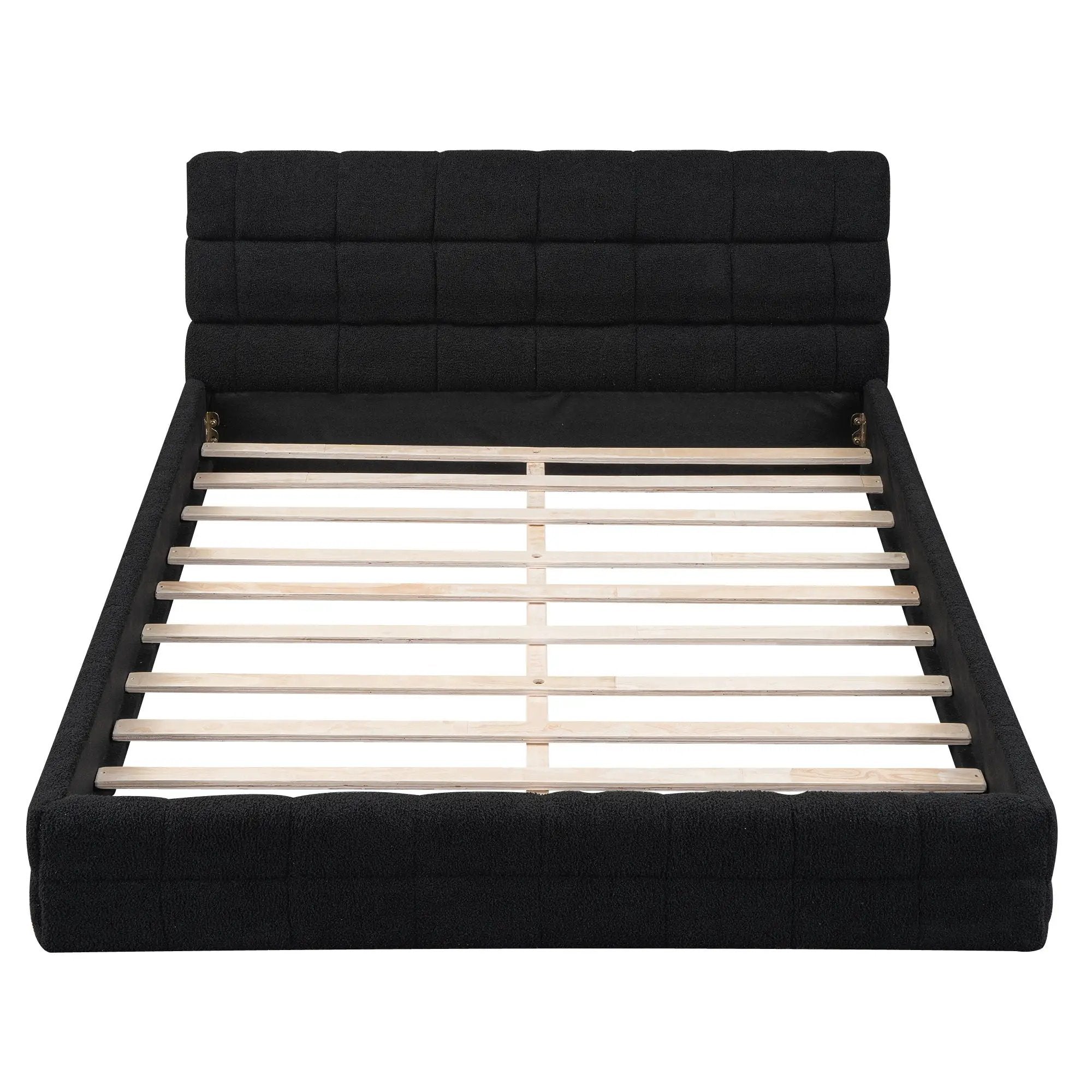Upholstered Platform Bed With Headboard by HouseOfZazla
