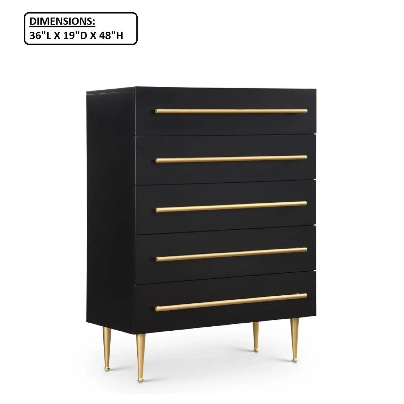Contemporary 5 Drawer Chest For Bedroom by Unique Piece Furniture