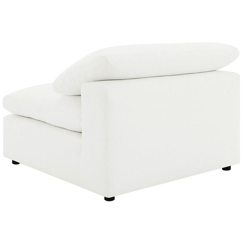 Raleigh Boucle Upholstered Armless Chair Ivory by Unique Piece Furniture