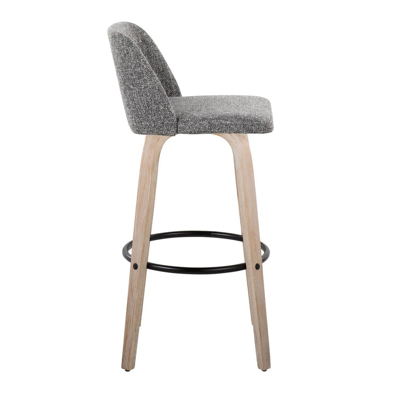 Toriano - Mid-Century Modern Fixed Height BarStool With Round Footrest (Set of 2) by Unique Piece Furniture