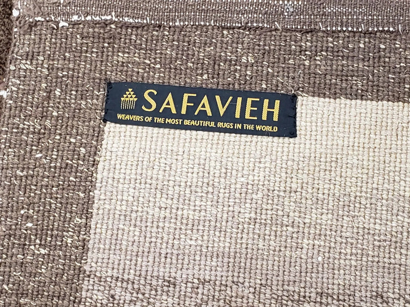 Vintage Safavieh Tibetan Indian Rug 6x9, Nepal Rug, Handmade, Striped Rug, Brown & Beige, 6x9 Oriental Carpet, Wool, Soft by Jewel Rugs