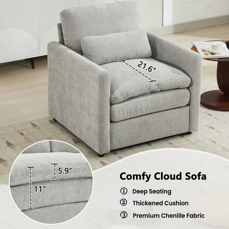 Cozy Upholstered Cushion Armchair For Living Room by Unique Piece Furniture