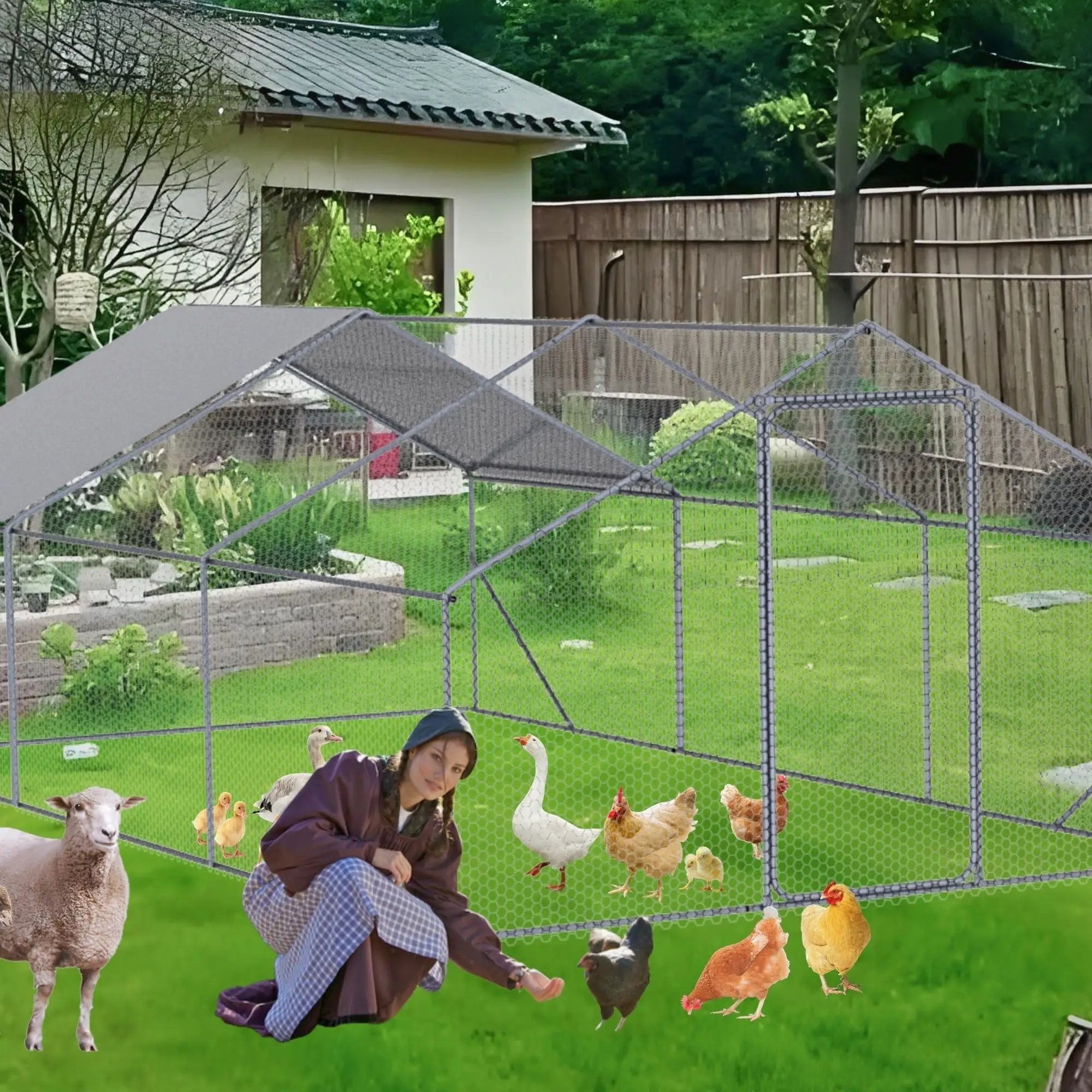 Outdoor Chicken Coop Metal Big Space by HouseOfZazla