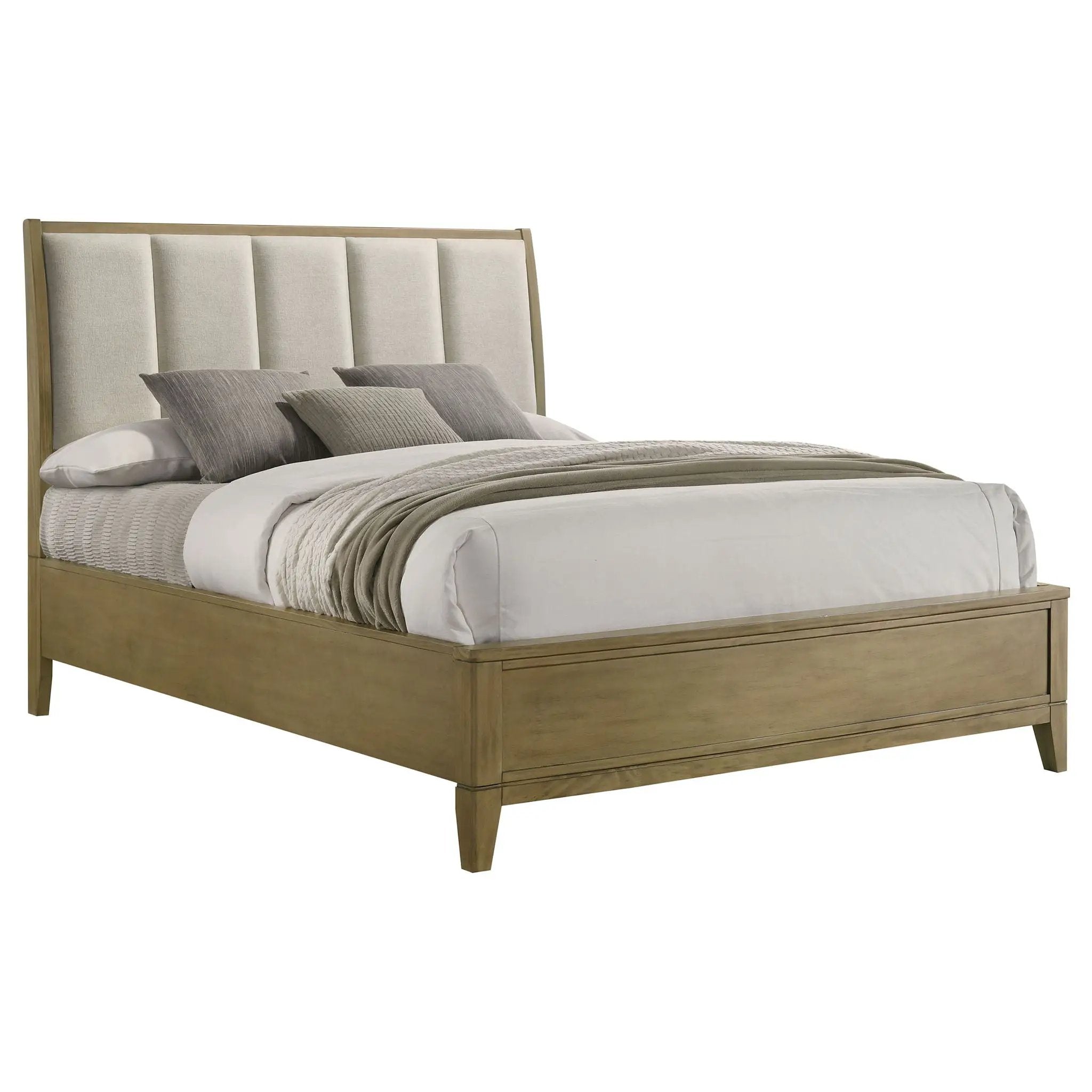 Granada Upholstered Queen Panel Bed Natural Pine by Unique Piece Furniture