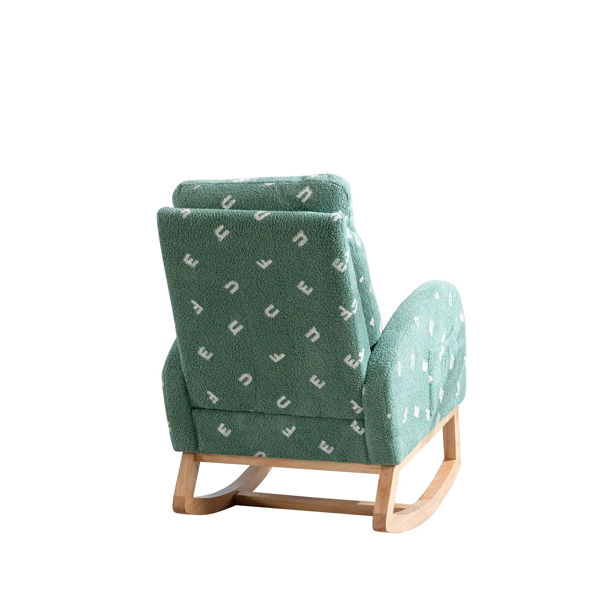 Modern Accent Rocker Armchair With Side Pocket, Upholstered High Back by Unique Piece Furniture