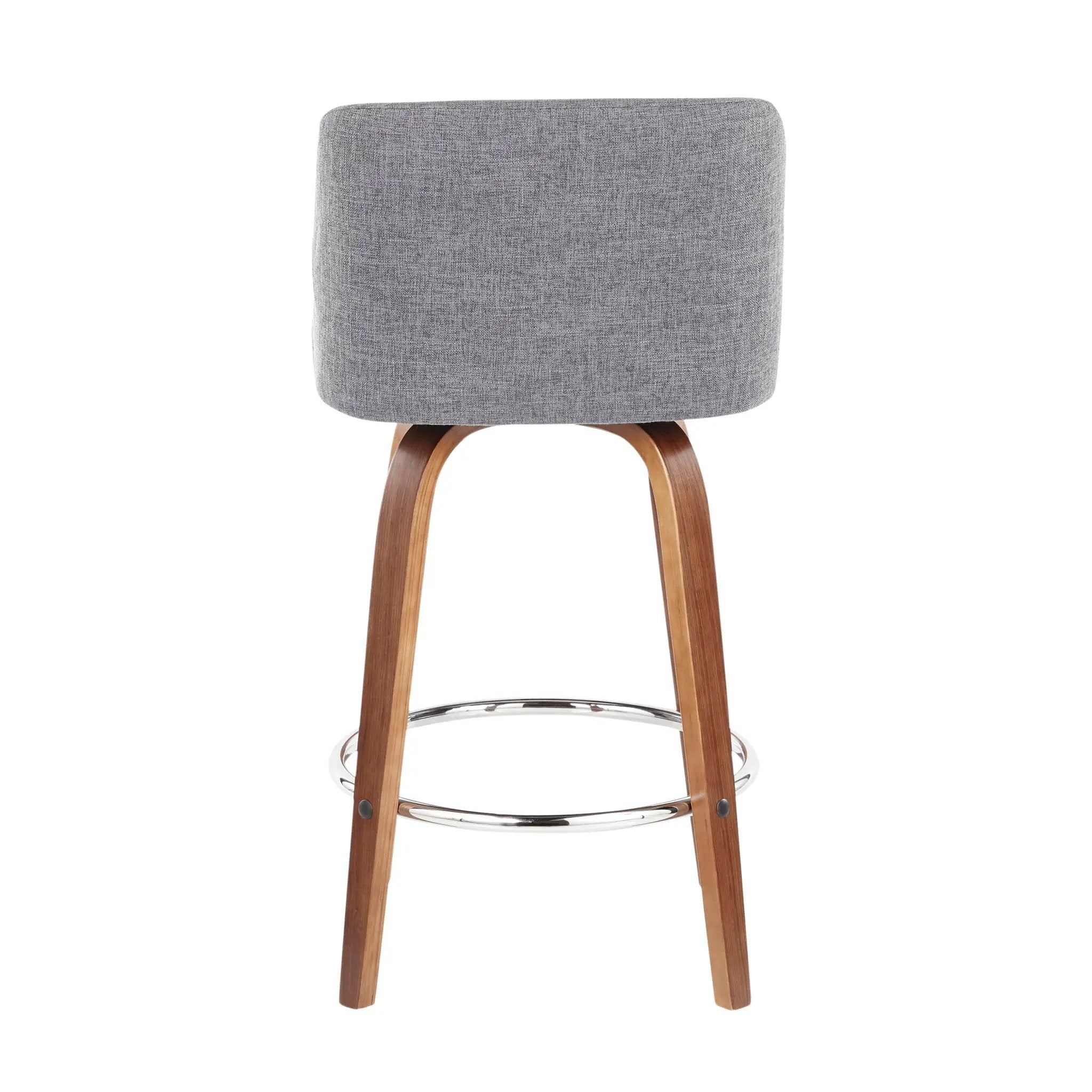Toriano - Mid-Century Modern Fixed Height Counter Stool With Round Footrest (Set of 2) by HouseOfZazla