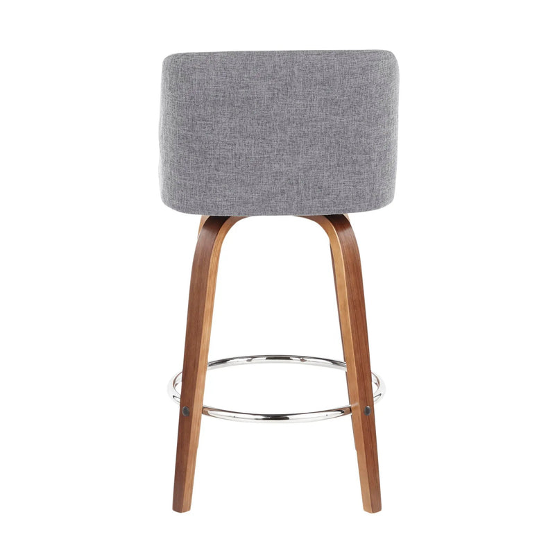 Toriano - Mid-Century Modern Fixed Height Counter Stool With Round Footrest (Set of 2) by HouseOfZazla