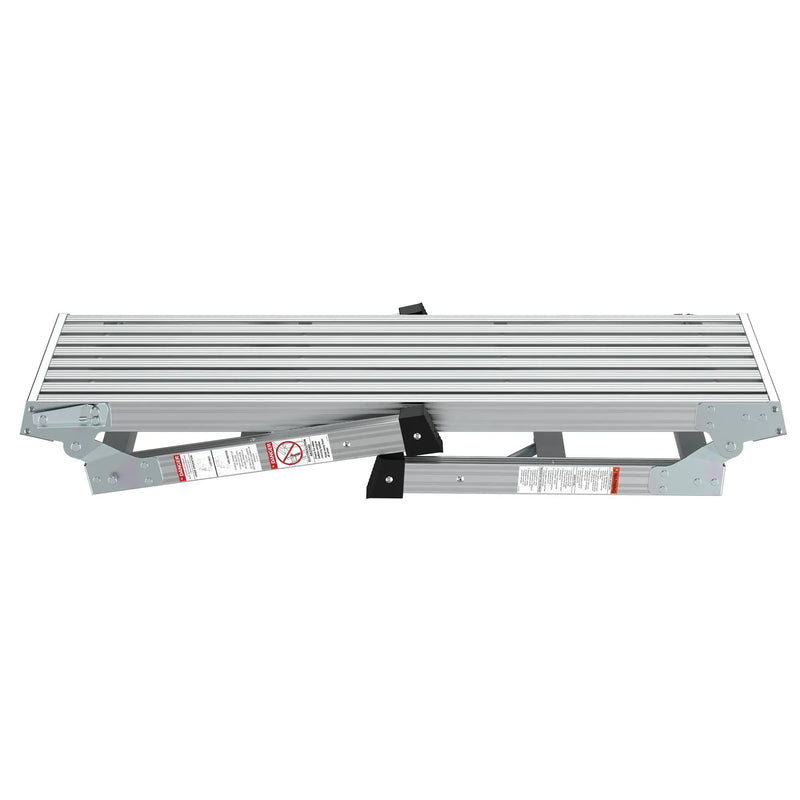 Work Platform Aluminum Portable Bench Folding Ladder Ansi Capacity 225 Lbs 40" - Gray by HouseOfZazla