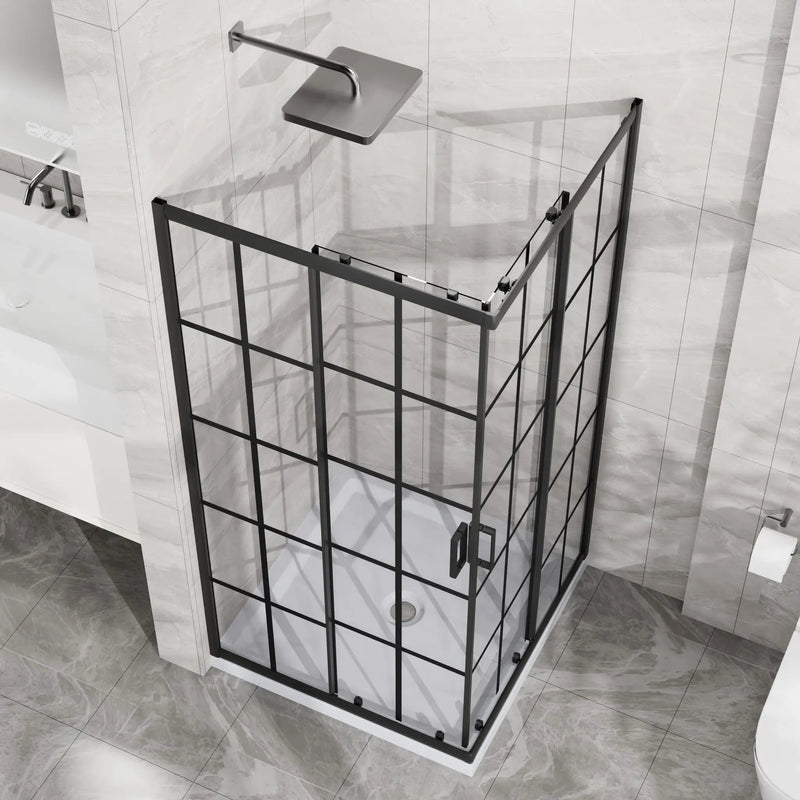 Goodyo Corner Shower Door - 36" D x 36" W x 72" H by HouseOfZazla