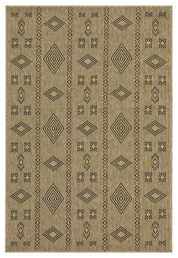 Earth GC_NTL1001 Jute/Black 5 ft. 3 in. x 7 ft. 3 in. Indoor/Outdoor Area Rug