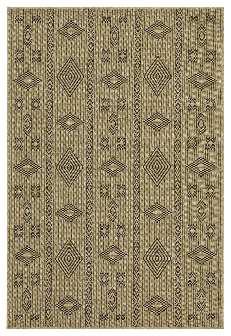 Earth GC_NTL1001 Jute/Black 5 ft. 3 in. x 7 ft. 3 in. Indoor/Outdoor Area Rug by HouseOfZazla