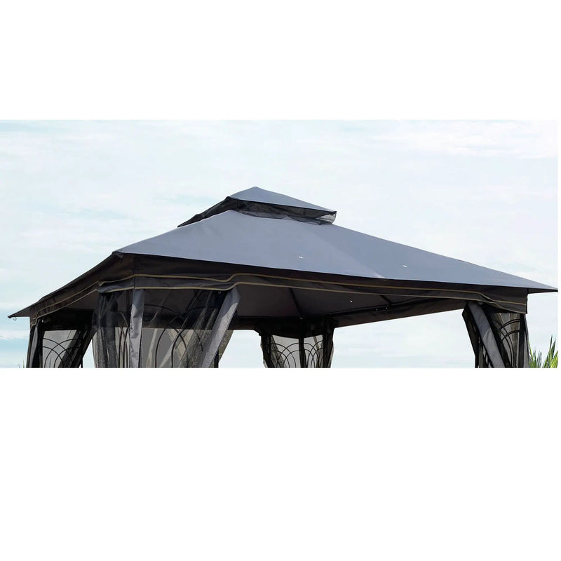 Patio Double Roof Gazebo Replacement Canopy Top Fabric by HouseOfZazla