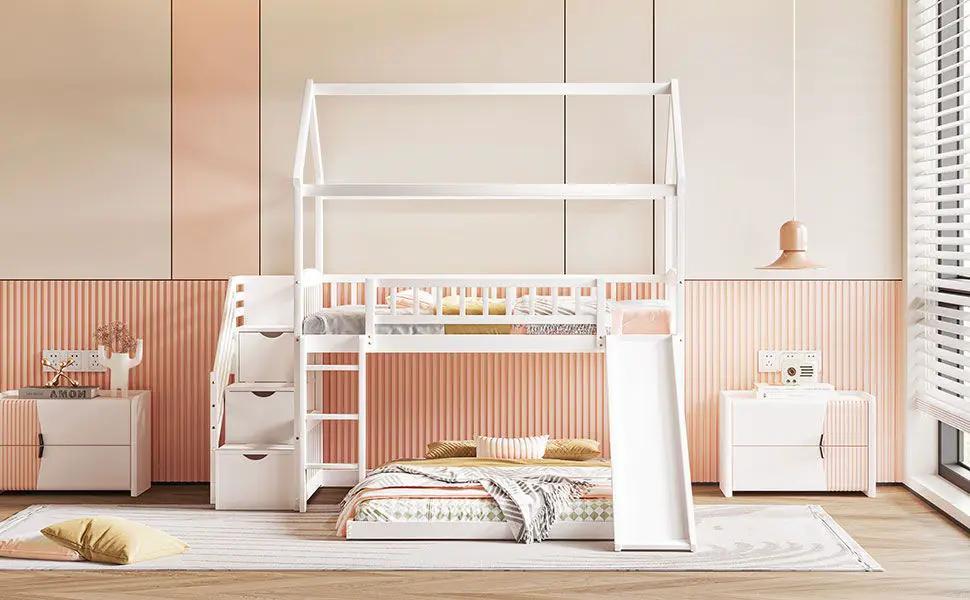 House Bunk Bed With Slide by HouseOfZazla