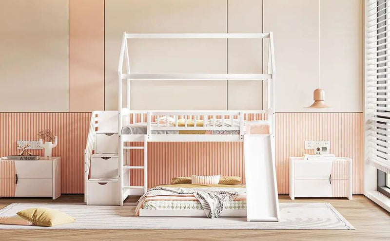 House Bunk Bed With Slide by HouseOfZazla