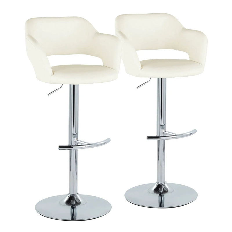 Margarite - Contemporary Ajustable Barstool With Swivel With Rounded T Footrest (Set of 2) by Unique Piece Furniture