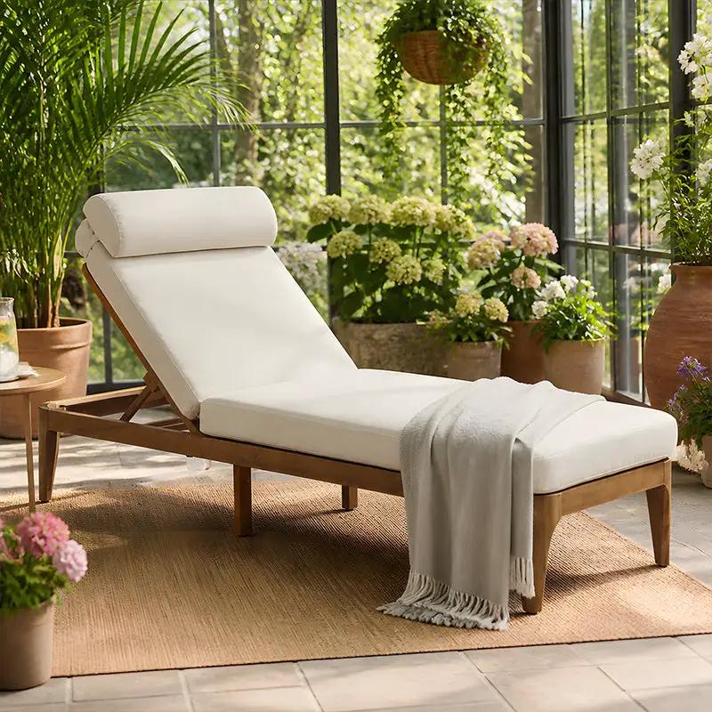 TOPMAX Acacia Wood Chaise Lounge Set of 2 by HouseOfZazla