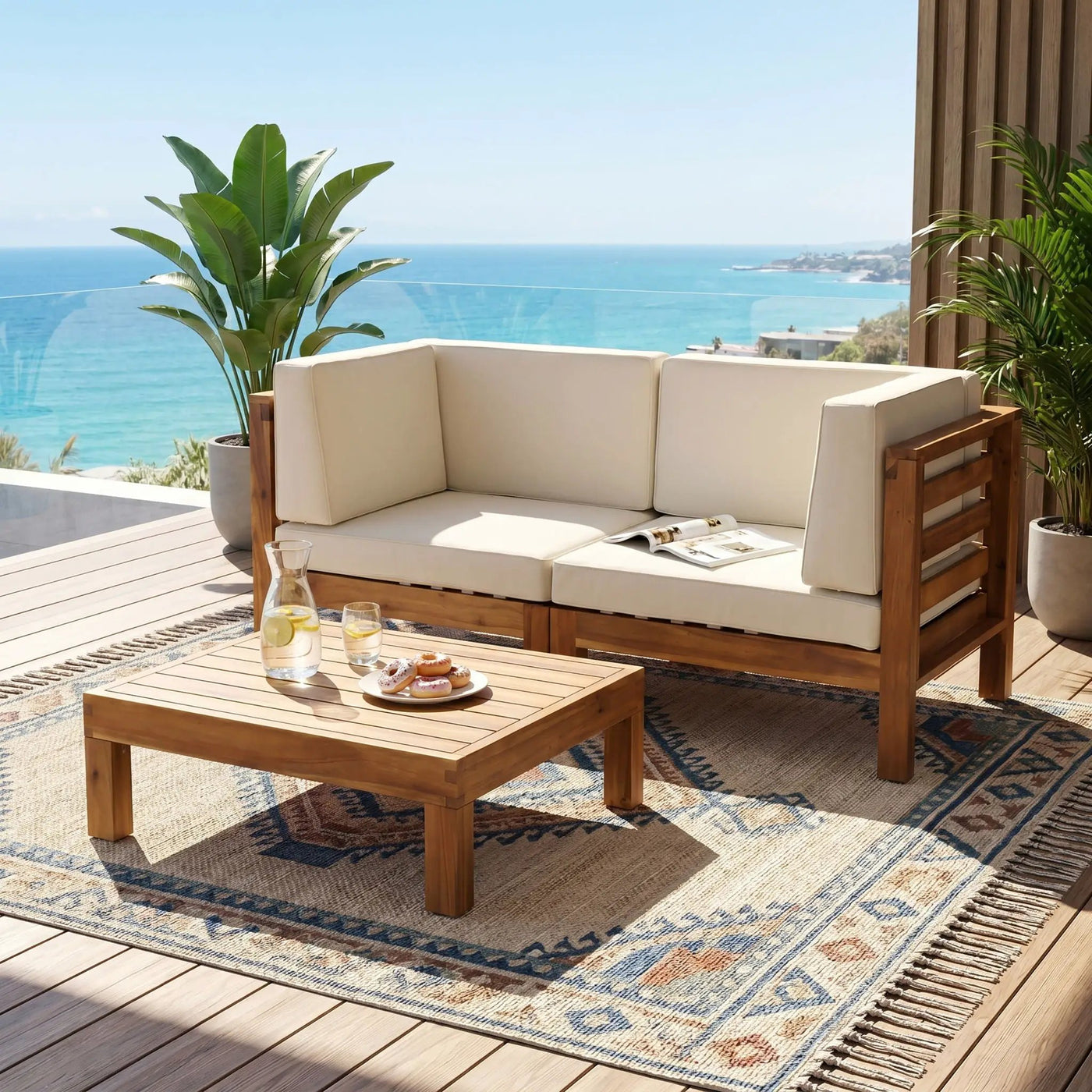 Oana - 3 Piece Loveseat Set With Coffee Table by HouseOfZazla