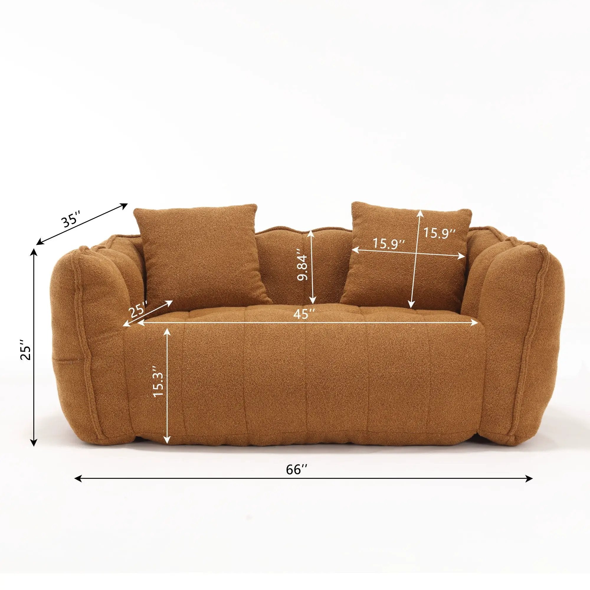 Cozy Beanbag Chair With High Resilience Foam Core For 2 by HouseOfZazla
