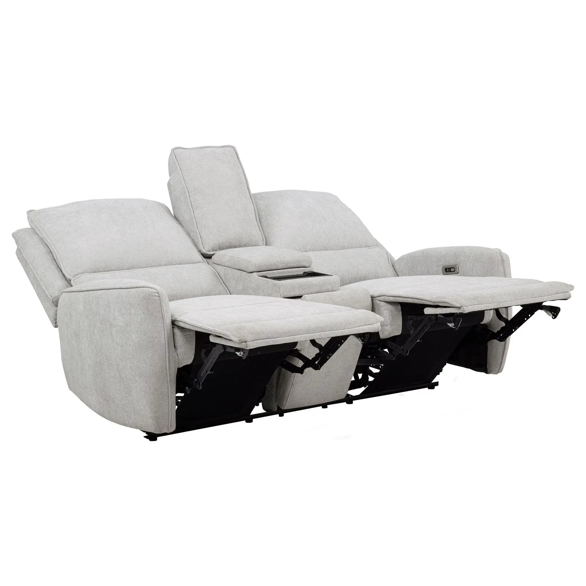 Sylmar Chenille Upholstered Power Reclining Loveseat Dove Grey by Unique Piece Furniture