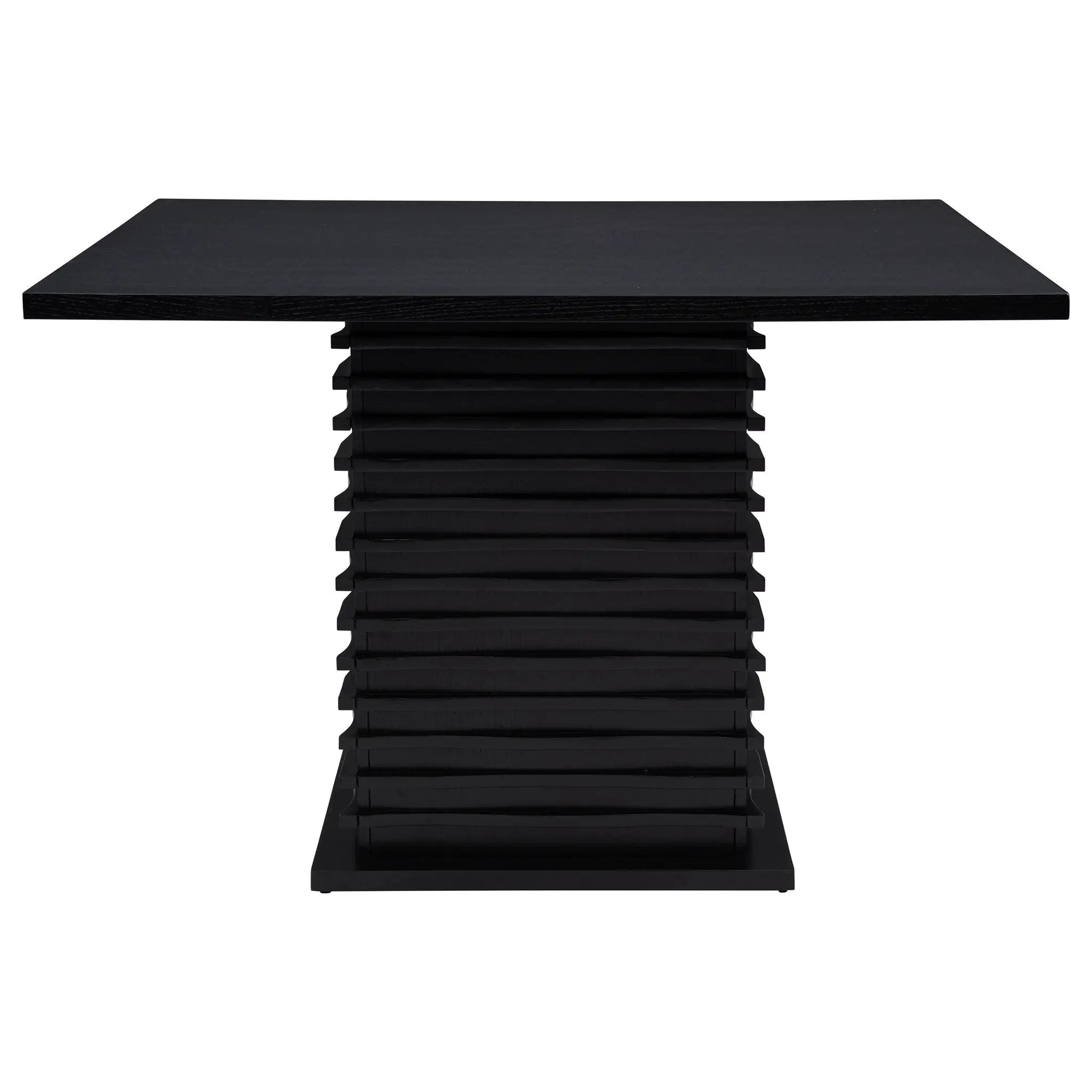 Giannis - Pedestal Counter Height Dining Table With Geometric Wave Base - Black by HouseOfZazla