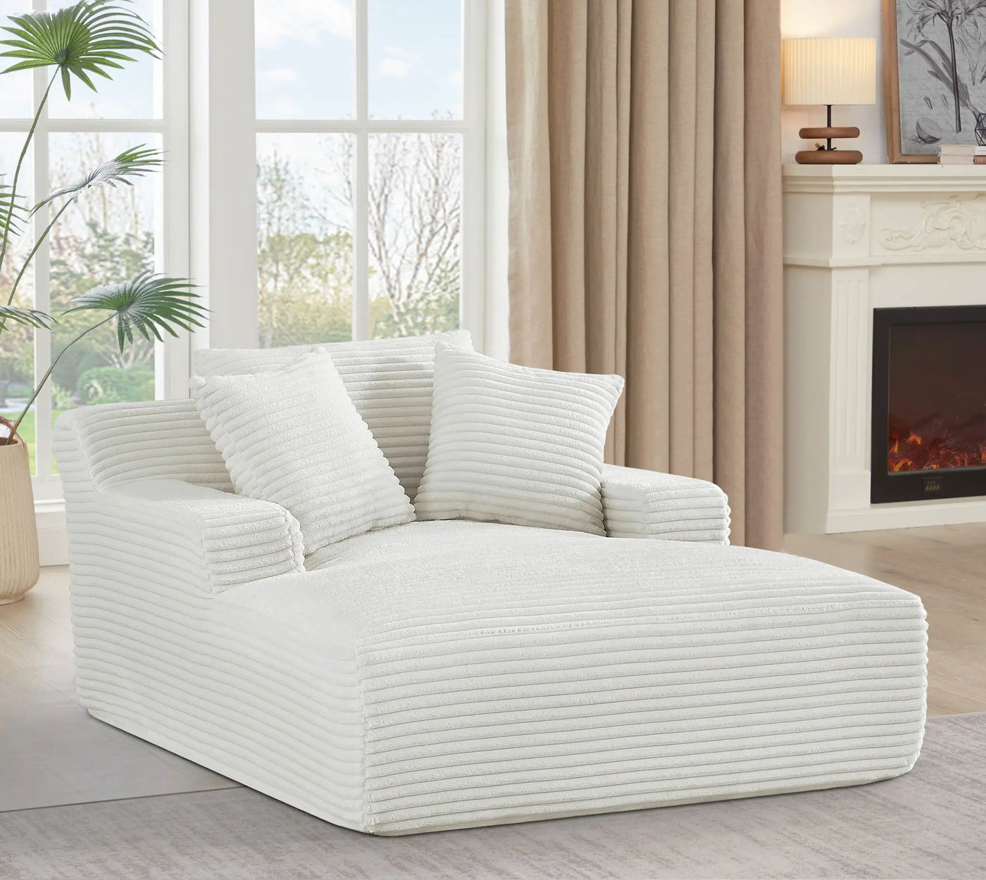 Cloudline - Oversized Chaise Lounge, Modern Comfy Couch With Full Foam Cushioning, Cozy Sleeper Sofabed by Unique Piece Furniture