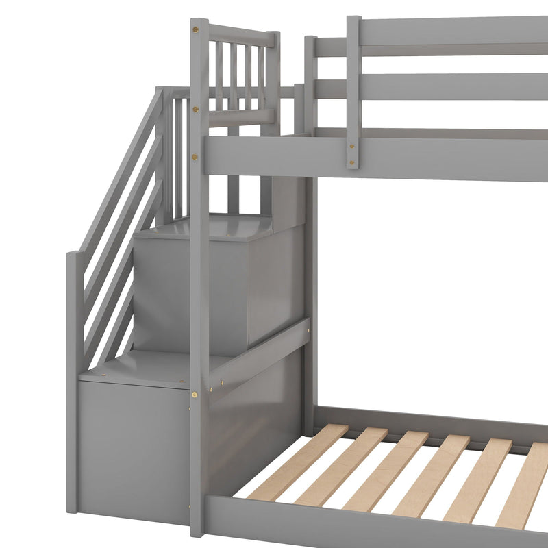 Bunk Bed With Convertible Slide And Stairway by HouseOfZazla
