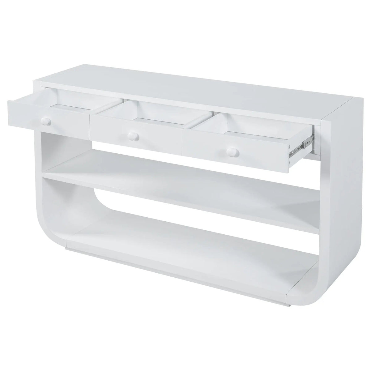 Console Table With 3 Soft Close Drawers & 2 Open Shelves by HouseOfZazla