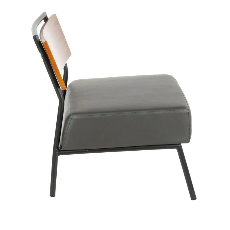 Fiji - Contemporary Chair - Gray / Walnut by HouseOfZazla
