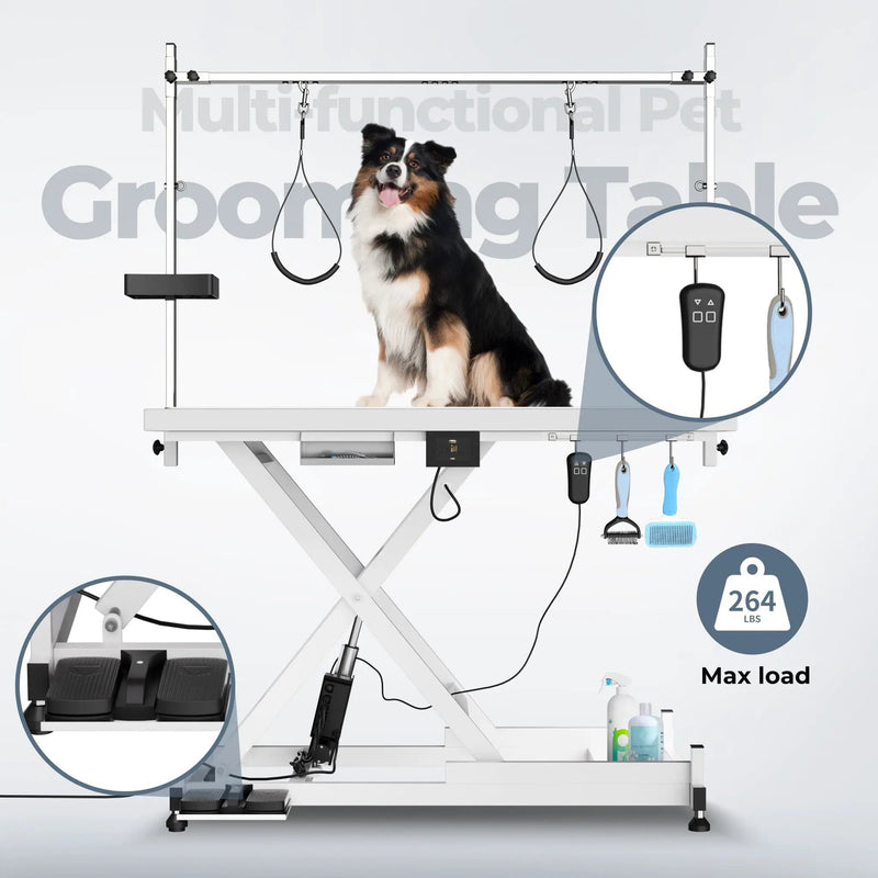 Super Deluxe Electric Pet Grooming Table, Height Adjustable by HouseOfZazla